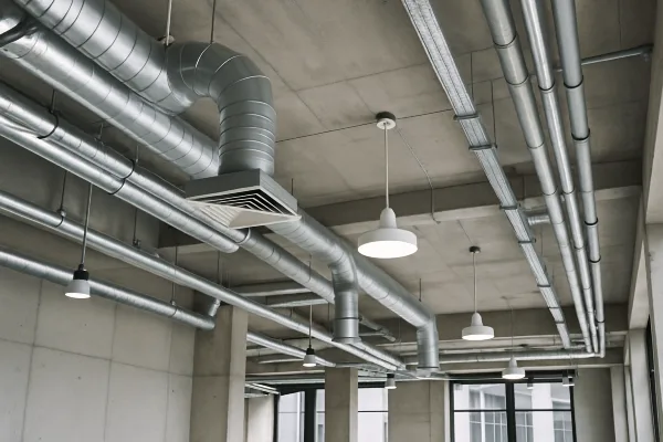 metal air ducts attached to the ceiling of a building from Dallas Air Conditioning in Carrollton, TX - Carrollton TX