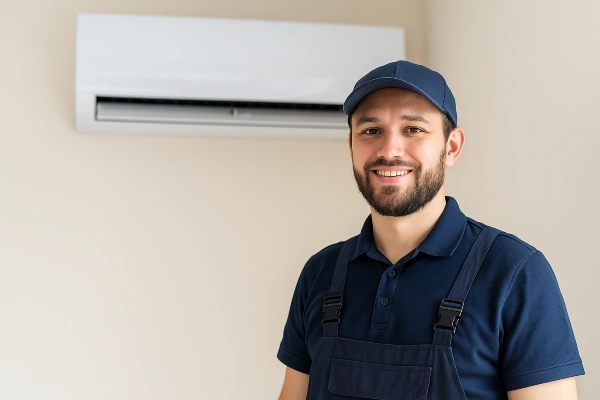 an hvac technician smiling at the camera from Dallas Air Conditioning in Dallas, TX - emergency air conditioner repair an hvac technician smiling at the camera from Dallas Air Conditioning in Dallas, TX - emergency air conditioner repair