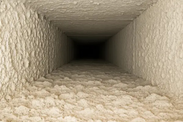 an AC duct very dirty on the inside from Dallas Air Conditioning in Dallas, TX - hvac repair emergency